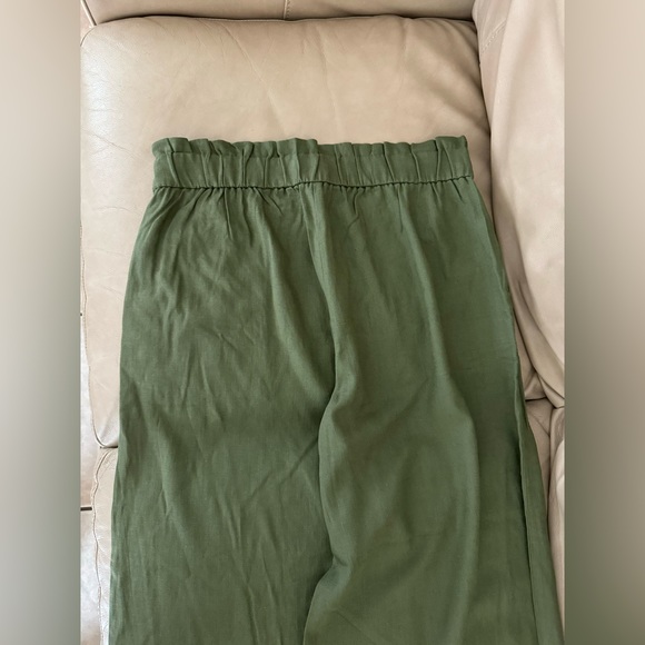 LOFT Elastic waistband wide leg linen blend pants - Picture 9 of 11